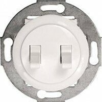 Переключатель 2-рычажковый с двух мест (сх.6+6) 10 A. 250 B (бел.) LK Vintage (12шт.) 1кор.=120шт.