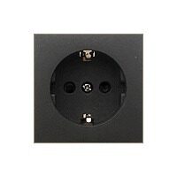 Розетка LK60 1-ая с/з со шторками черный бархат Экопласт
