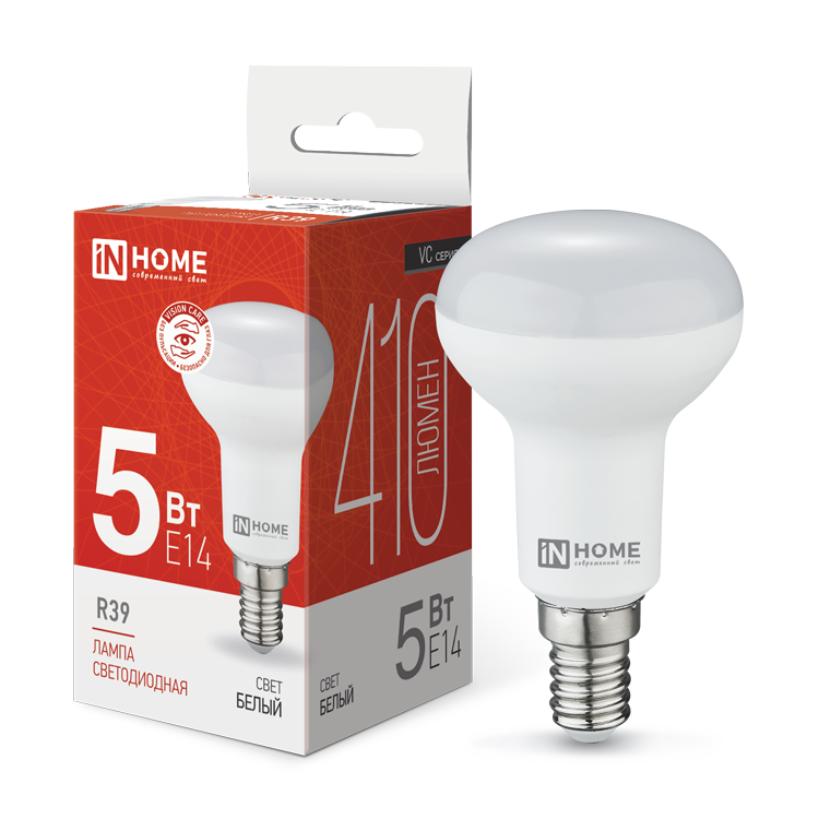 Лампа светодиодная LED-R39-VC Е14 4000К 5Вт 230В 410Лм IN HOME