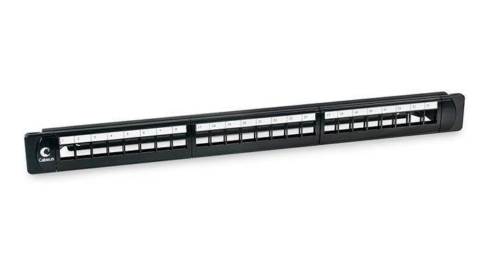 Патч-панель  модульная (1U) 19" 24 порта Cabeus PLB-24, для неэкран.модулей, с задним органайзером